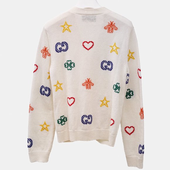 Gucci Symbols Jacquard Rainbow Cardigan - Picture 3 of 16
